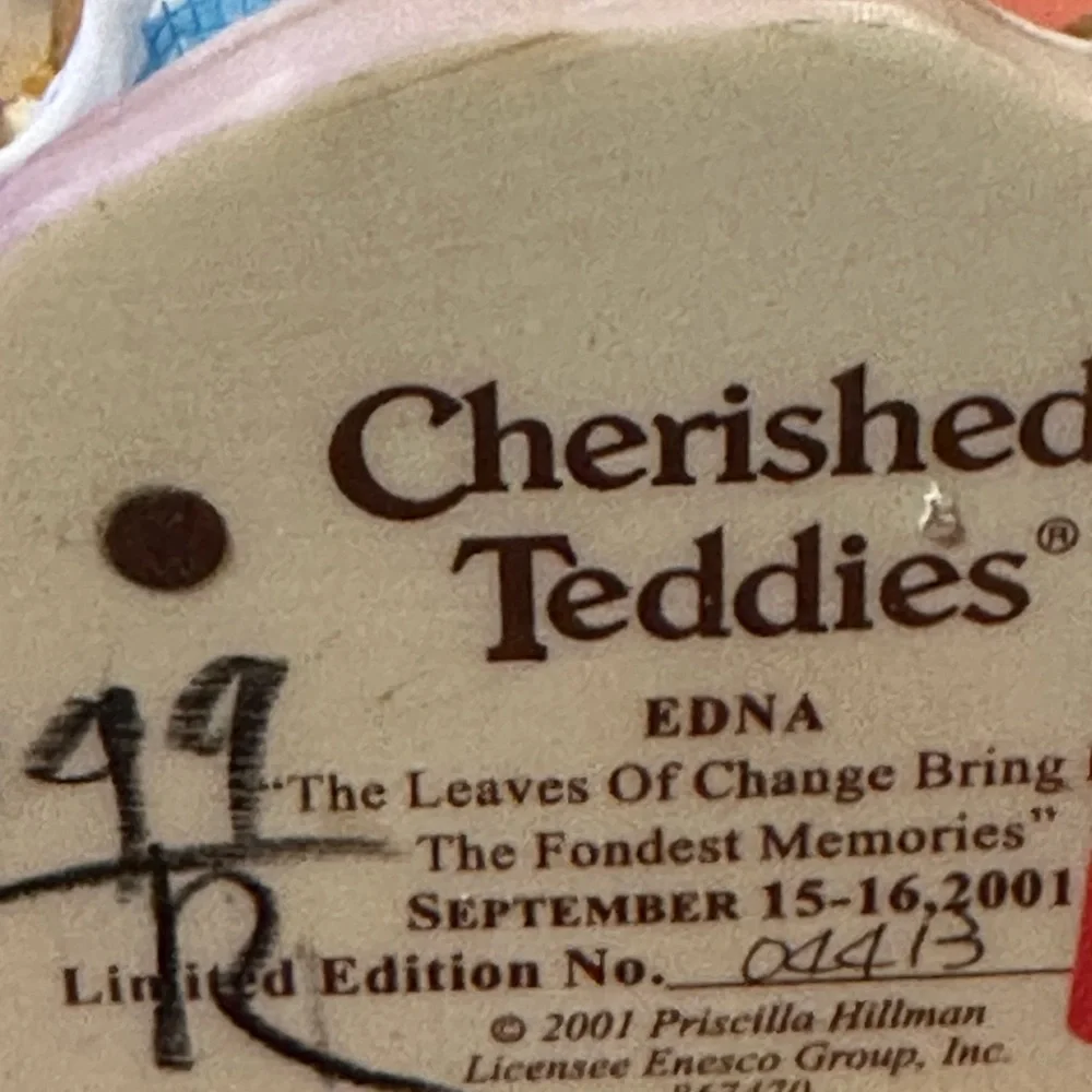 Cherished Teddies Charming Bear Figurine with Blue Accents